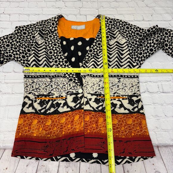 Vintage Platinum by Dorothy Schoelen Blouse Top Shirt Size Large Artsy C048 -2 - Picture 2 of 16